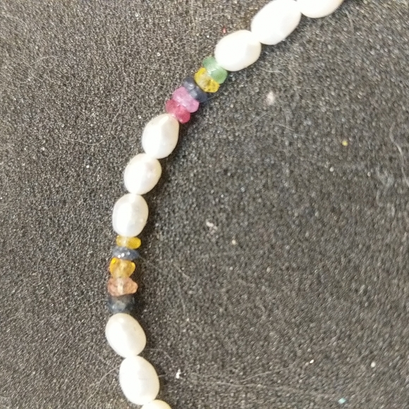 Sapphire 13 carats / pearl natural bracelet 925 - Picture 8 of 8